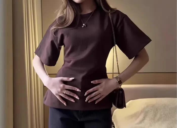 Vêtements pour femmes 2026 Nouvelle collection T-shirt en coton uni à col rond
