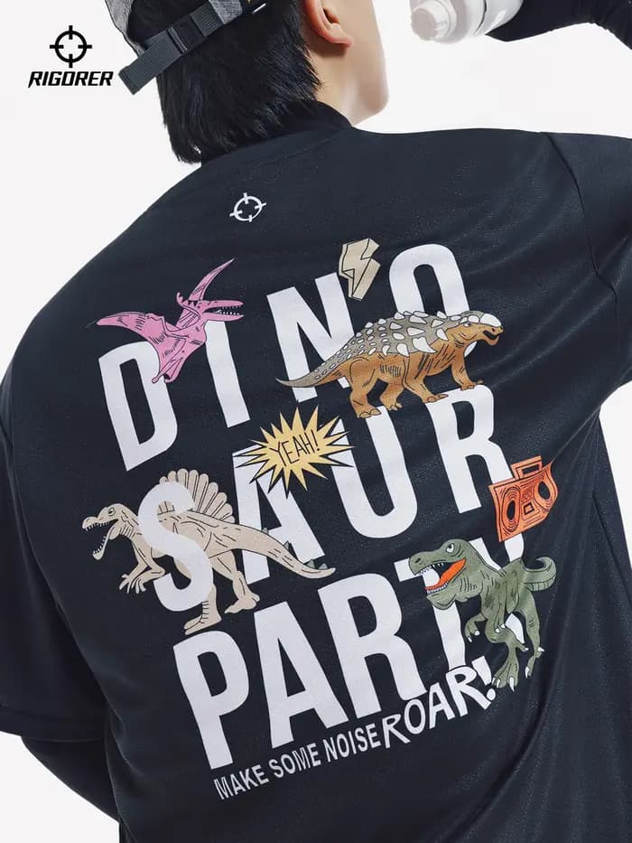 RIGORER T-shirt imprimé dinosaure pour homme