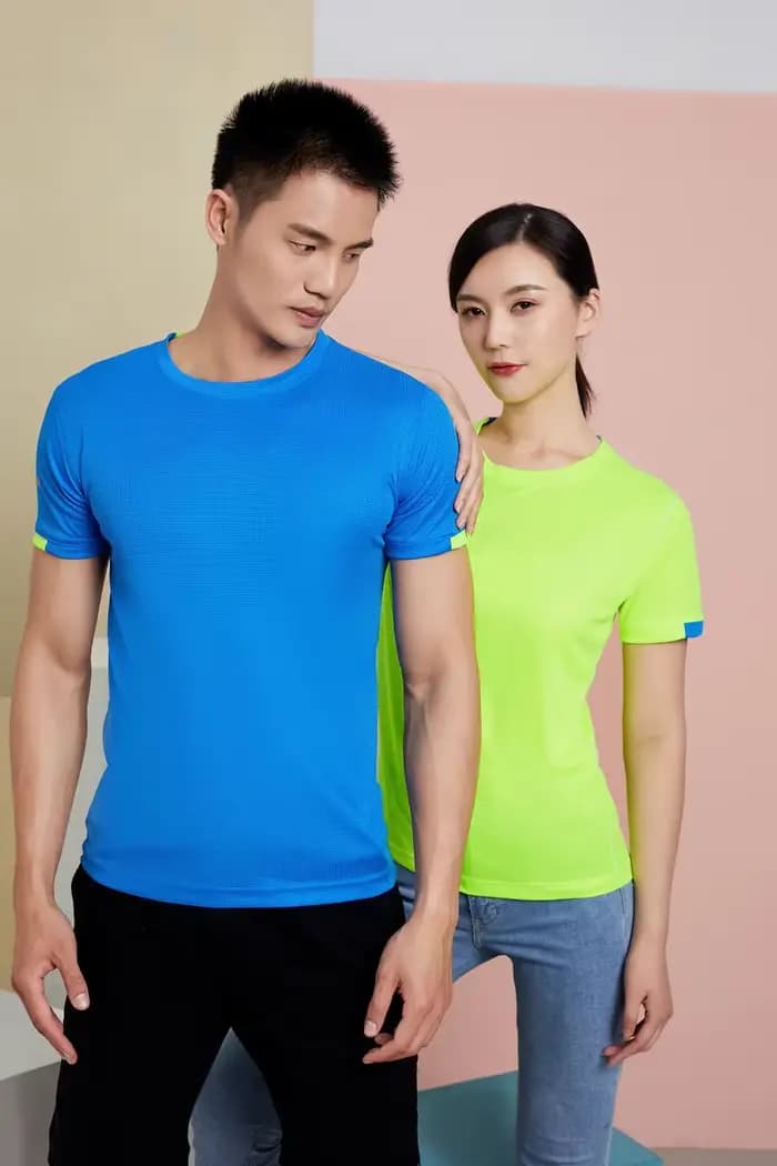 Casual sport t - shirt impression logo vitesse sec respirant stretch été manches courtes broderie personnalisée