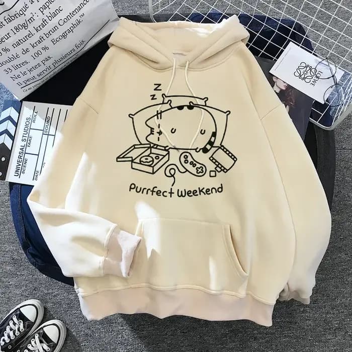 2020 drôle le chat à capuche femmes mode Kawaii coréen Harajuku sweat femme 90s dessin animé vêtements
