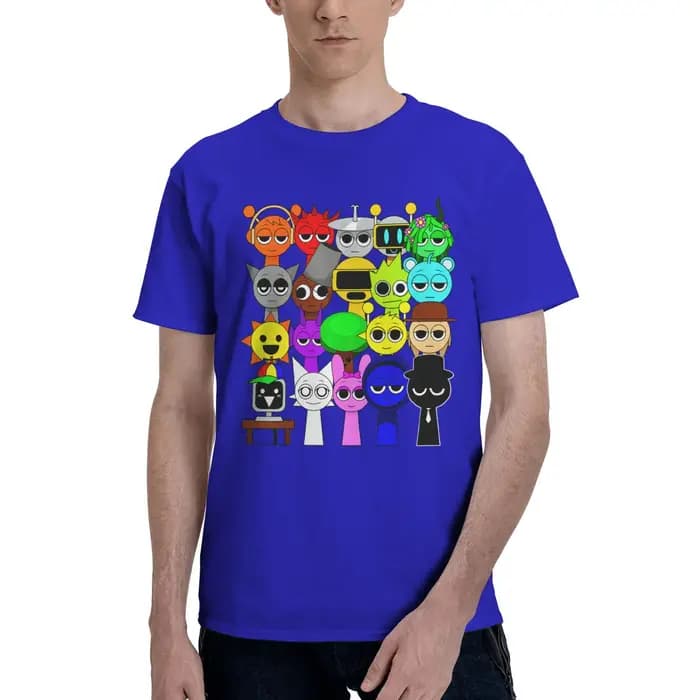 Personnalisé hommes Sprunki T-shirt à manches courtes coton