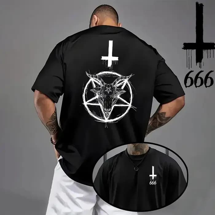 T-shirt gothique surdimensionné pour hommes