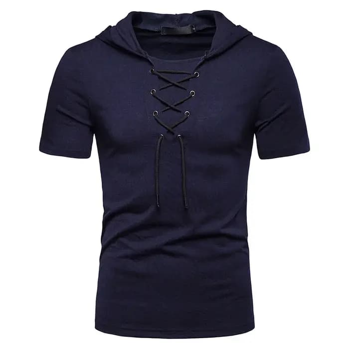 T-shirt à capuche hommes 2025 nouveau manches courtes Streetwear col rond