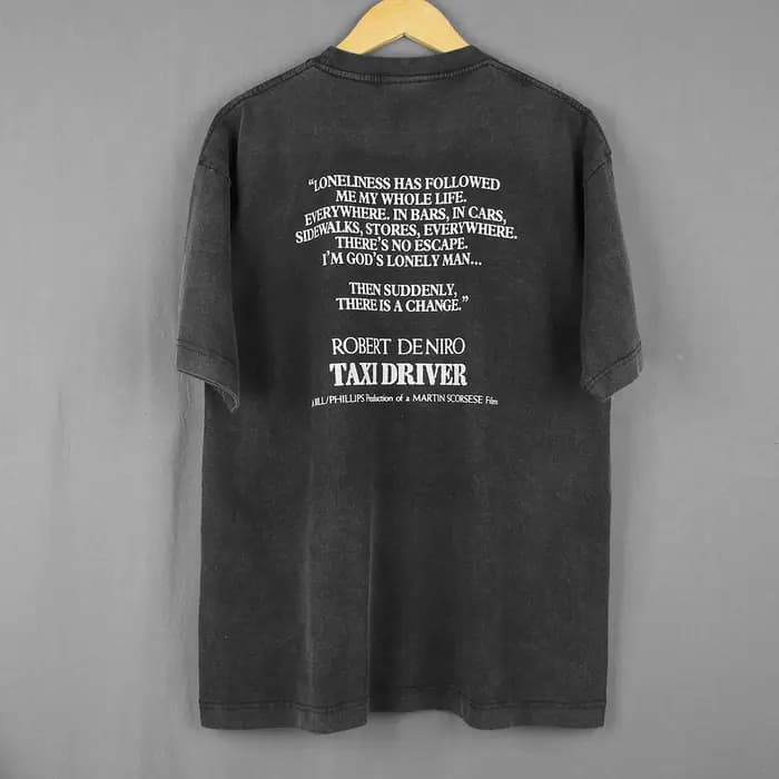 Chauffeur De Taxi T-Shirt Robert De Niro 70s 80S film naturel né tueurs hommes coton été lavé vêtements