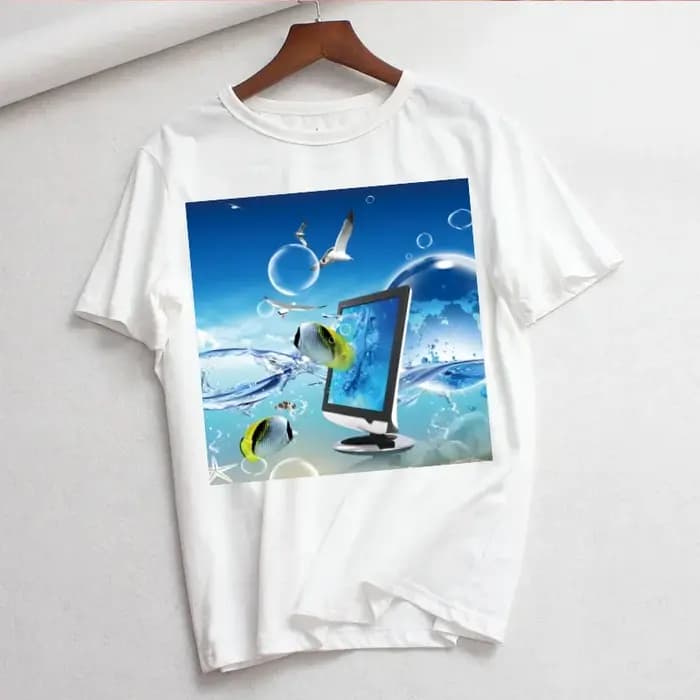 Frutiger Aero été mode chemise graphique t-shirt haut pour femme Base col rond t-shirts drôle filles