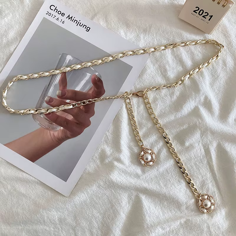 Ceintures en chaîne pour femmes, Style Punk, robe en métal, décoration dorée, chaîne de taille pour 