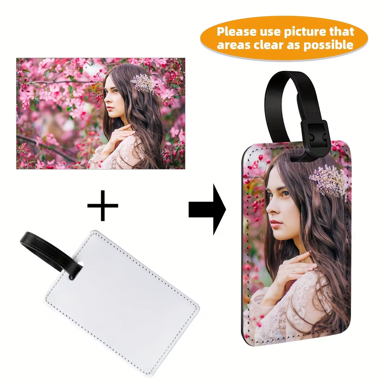 Étiquettes de bagages personnalisées avec photos personnalisées - Convient aux valises, aux sacs à d