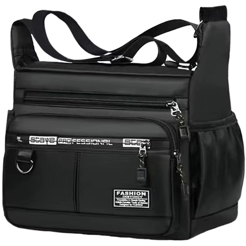 Sac à bandoulière d'affaires pour hommes avec poches multicouches, bandoulière réglable pour le trav
