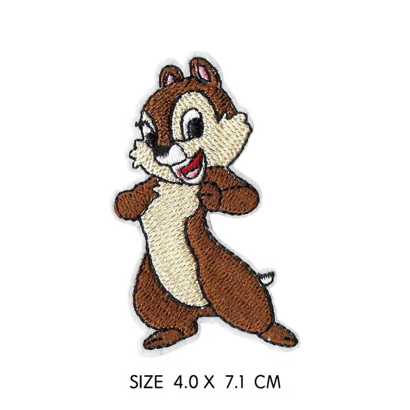 Dessin animé Anime deux écureuils puce 'n' Dale patch fer sur vêtements brodés patchs pour fille gar