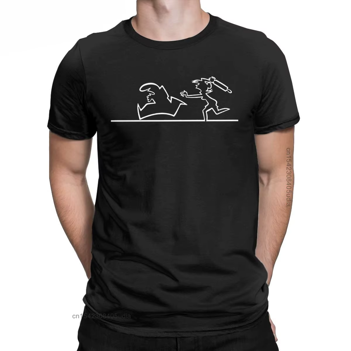 La Linea pour hommes Help Me t-shirts graphiques pur coton Vintage à manches courtes col rond T-Shir