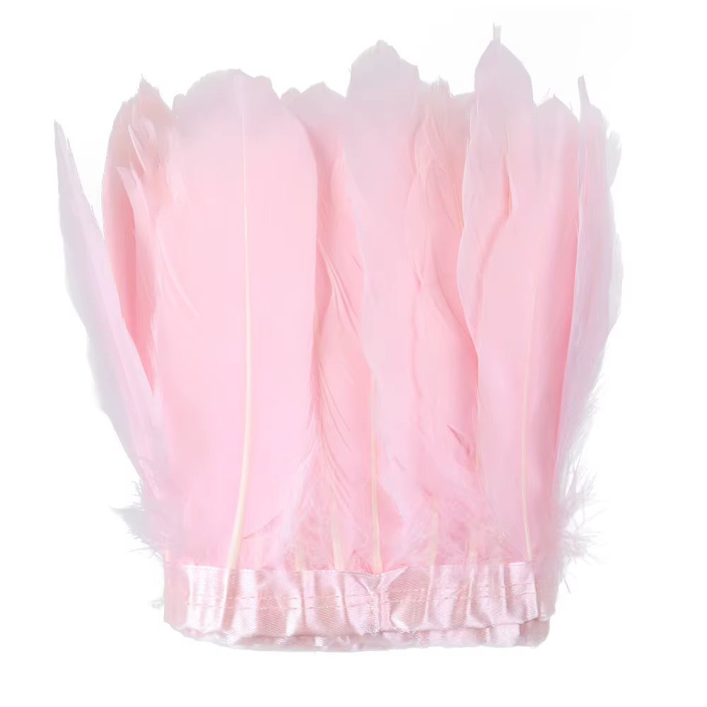 Plumes d'oie naturelles, 1 mètre, garnitures à franges, 15-20cm, Plumes d'oie, décor de vêtements, b