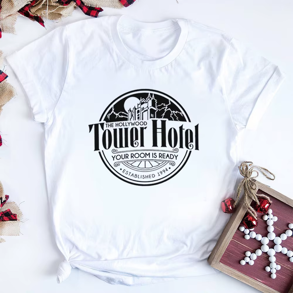 T-shirt unisexe Tower of Terror, chemise vintage, chemise de studios, chemise de tour d'hôtel, chemi