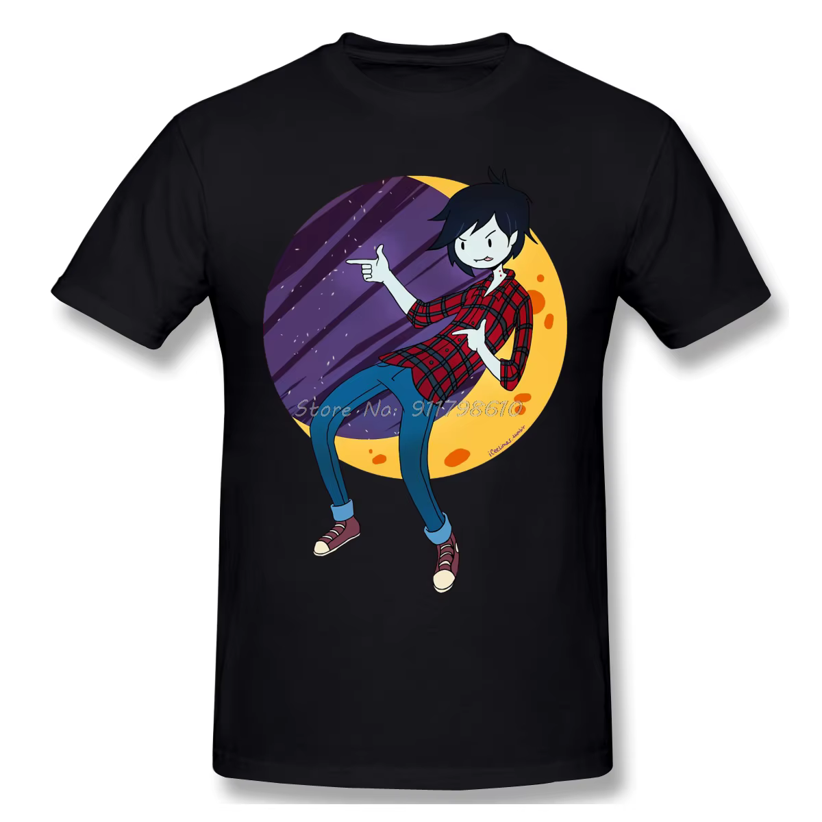 Marshall Lee T-Shirt drôle T-Shirt col rond coton vêtements Humor T-Shirt Anime hommes T-Shirt Stree