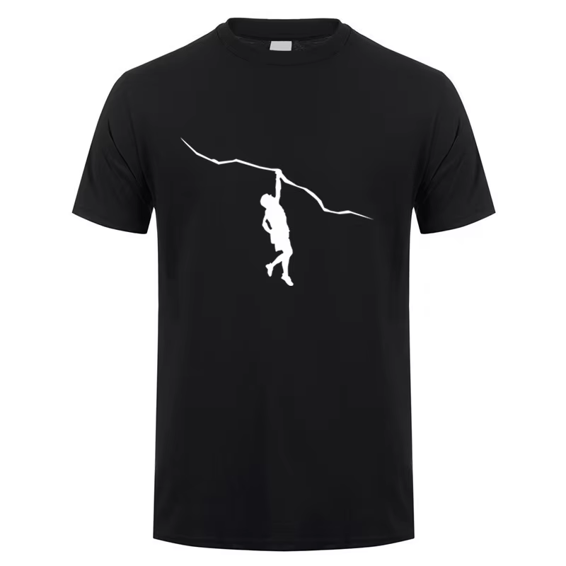 T-shirt d'escalade drôle pour hommes, en coton, à manches courtes, pour escalade de montagne, cadeau