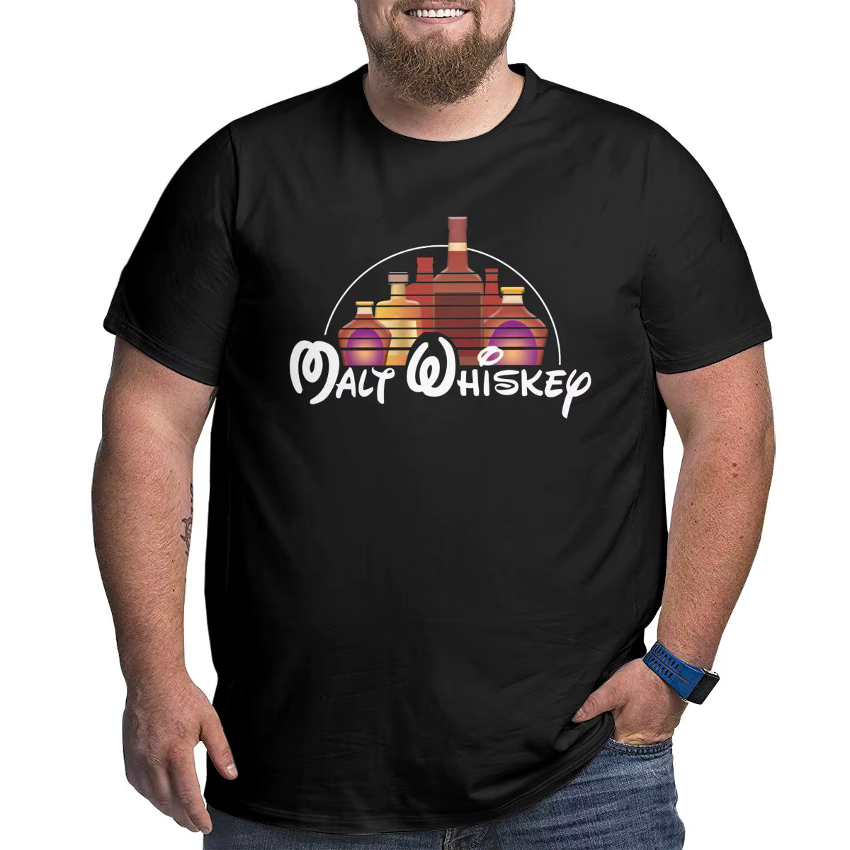 T-shirt à Manches Courtes et Col Ras du Cou pour Homme, 100% Coton, Grande Taille