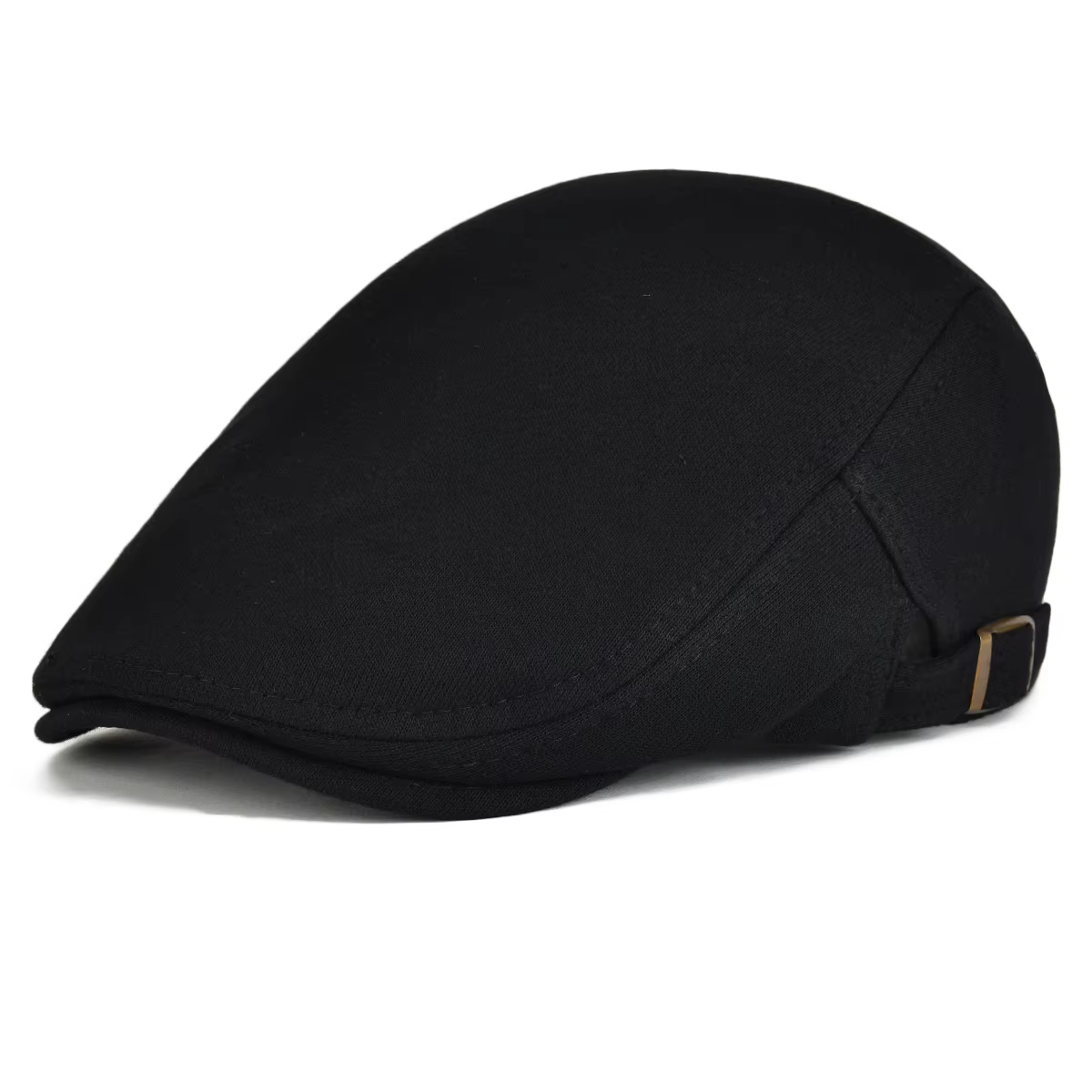 Casquette plate en coton 100% VOBOOM pour homme, noire, couleur unie, style Gatsby, casquette de cha