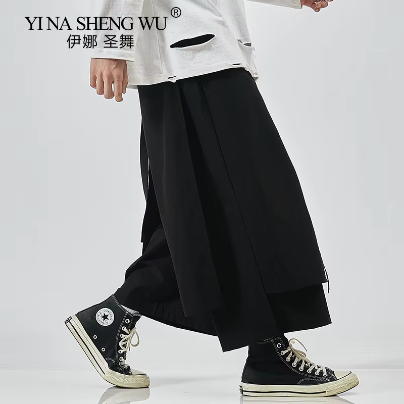 Pantalon sarouel Kimono de Style japonais Haori pour hommes, Vintage, jambes larges, jogging ample, 