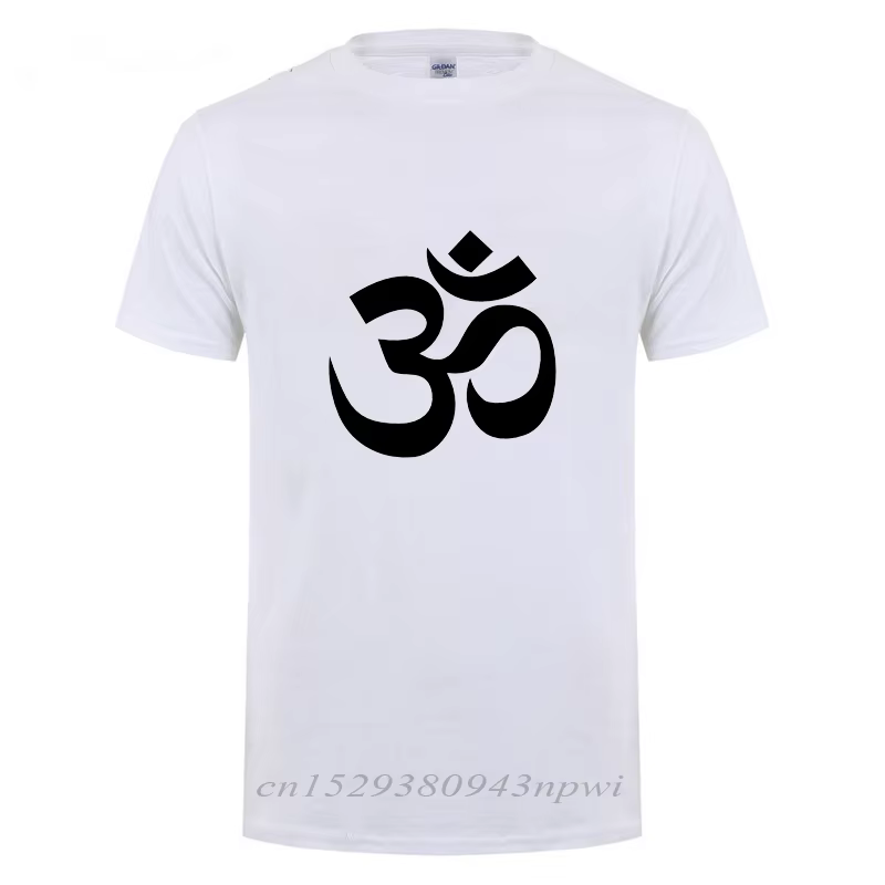 T-Shirt de Relaxation à Manches Courtes pour Homme, en Coton, Streetwear, Amusant, SYMBOL OM AUM, JN