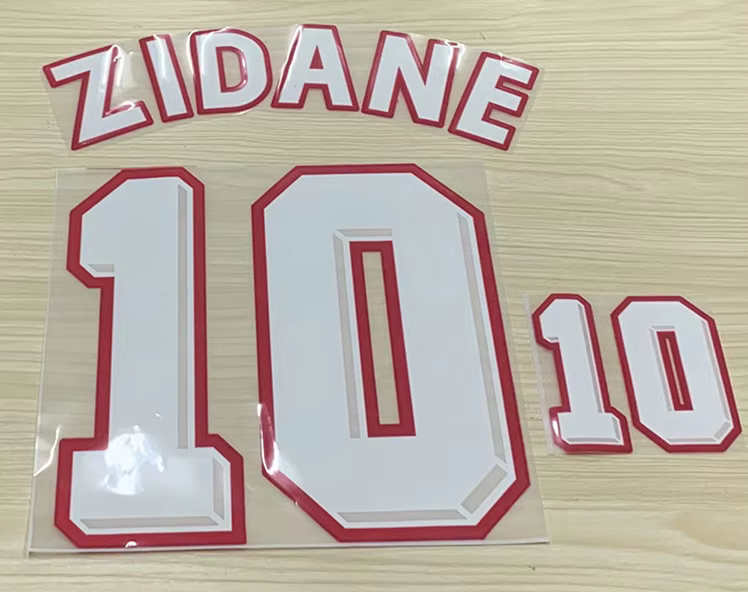 1998 FRANCE maison # 10 impression du kit de noms ZIDANE