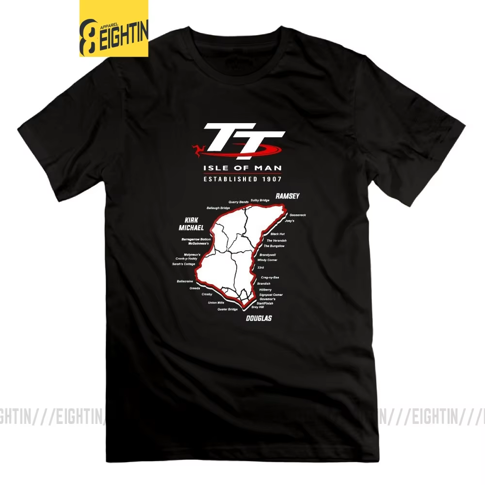 Isle Of Man – T-Shirt col rond pour homme, manches courtes, 2018 coton, à la mode, moto TT, classiqu