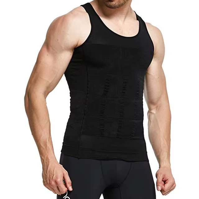 Hommes minceur corps Shaper Shapewear ventre Compression chemise pour cacher la gynécologie Moobs en