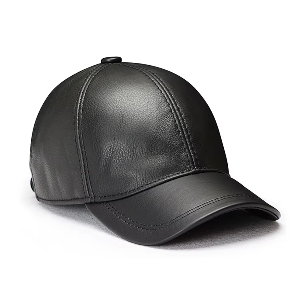 Casquette de Baseball en cuir de vache véritable pour homme, avec oreillettes, décontractée, pour l'
