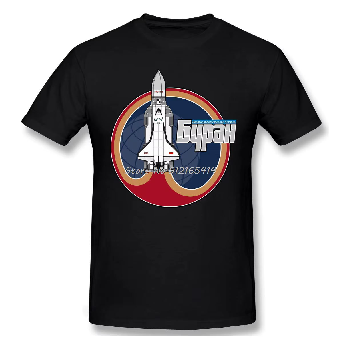 BURAN la navette soviétique T-Shirt hommes de haute qualité coton à manches courtes été voyage spati