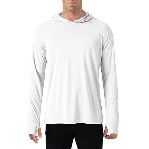 TACVASEN Protection solaire T-Shirts hommes à manches longues à capuche décontracté résistant aux UV