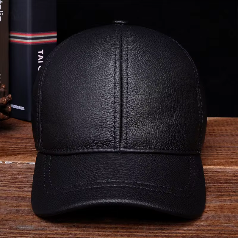 Casquette de baseball en cuir véritable pour hommes, chapeau flambant neuf, style printemps, tout no