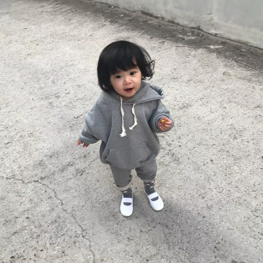 Sweat à capuche à manches longues pour nouveau-né, ensemble de vêtements pour bébé, pantalon sarouel