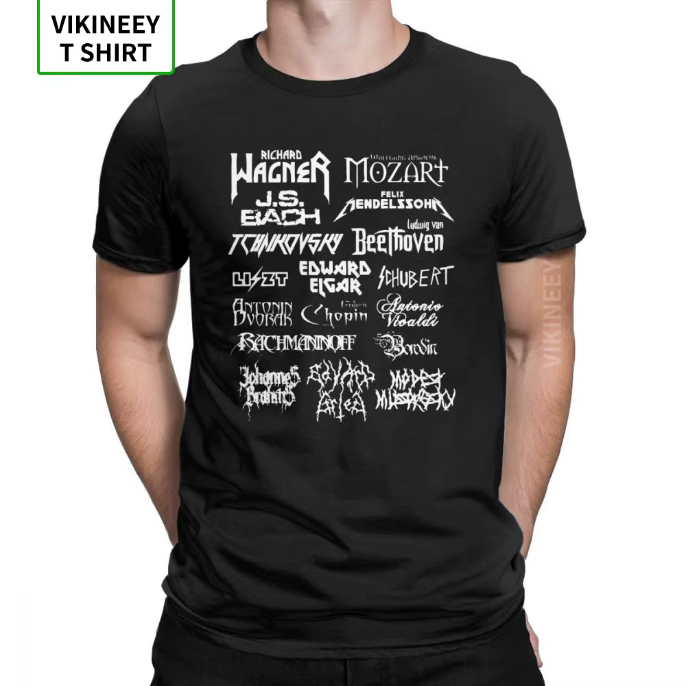 RapMetal-T-Shirt Compositeurs Classiques pour Hommes, Vêtements Slim Fit, 100% Coton, Mozart, Beetfo