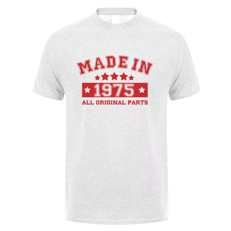 Fabriqué en 1975 hommes t-shirt été coton à manches courtes cadeau d'anniversaire t-shirt hauts drôl