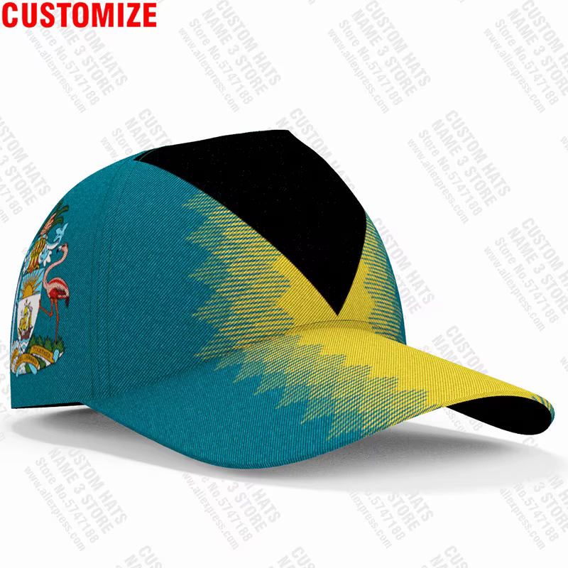 Casquette de baseball des Bahamas avec nom personnalisé en 3D gratuit, chapeau BHS avec logo de l'éq