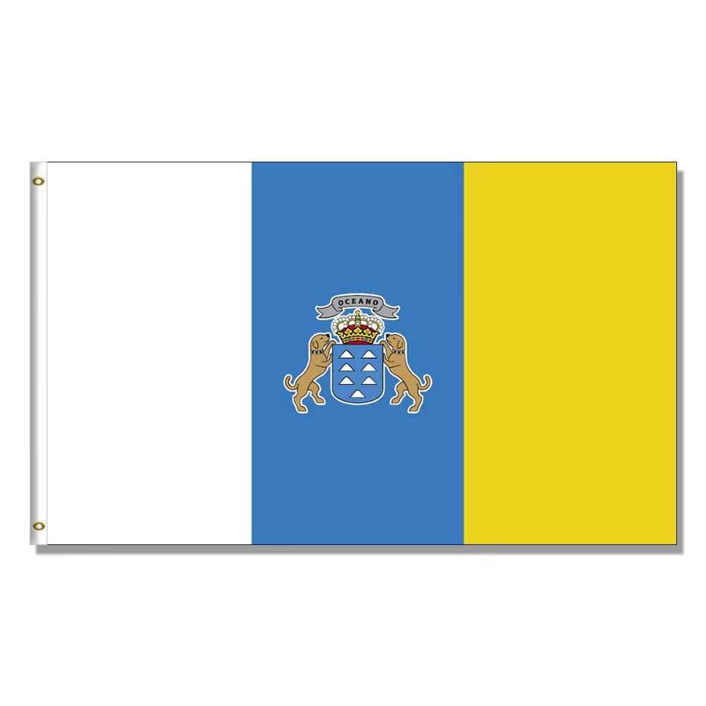 Drapeau des îles canaries, bannière 3x5 pieds, 150x90cm, œillets en laiton et Polyester 100D, drapea