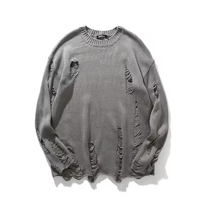 Pull unisexe déchiré avec trous de lavage, Streetwear, Hip Hop, mode, surdimensionné, assorti à tout