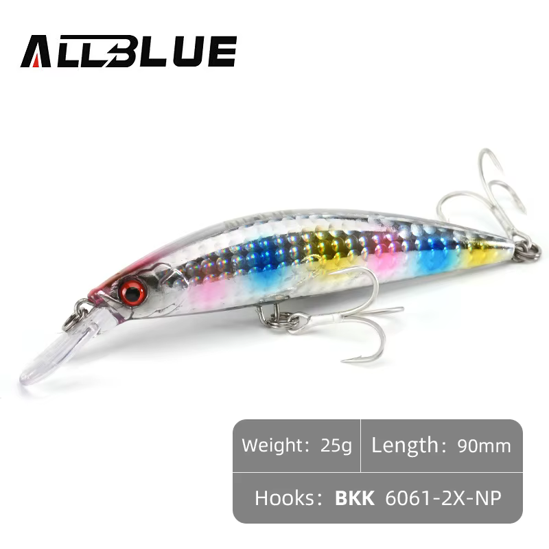 ALLBLUE poids lourd vairon 90mm/110mm coulant Jerkbait Longcast leurre de pêche eau salée bar de mer