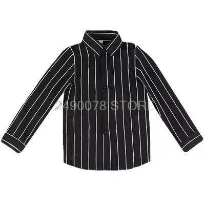 Chemise blanche à manches longues pour garçons, tenue d'école, chemisier pour enfants, chemises form