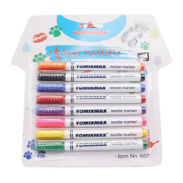 Stylo marqueur de peinture pour tissu, 8 couleurs/ensemble, pour vêtements, Textile, bricolage, arti