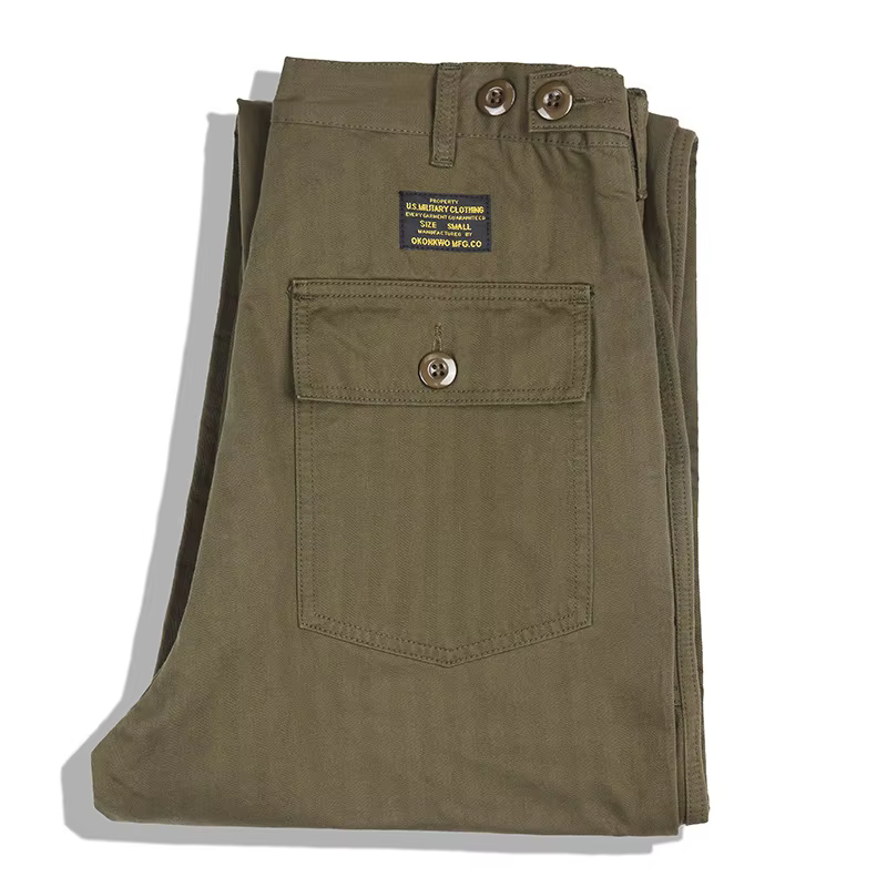 Ok1911 pantalon Cargo Vintage décontracté mode urbaine chevrons de haute qualité kaki quotidien rand