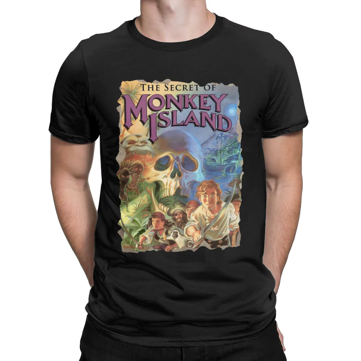 Créatif le Secret de l'île des singes T-Shirt hommes col rond 100% coton t-shirts à manches courtes 