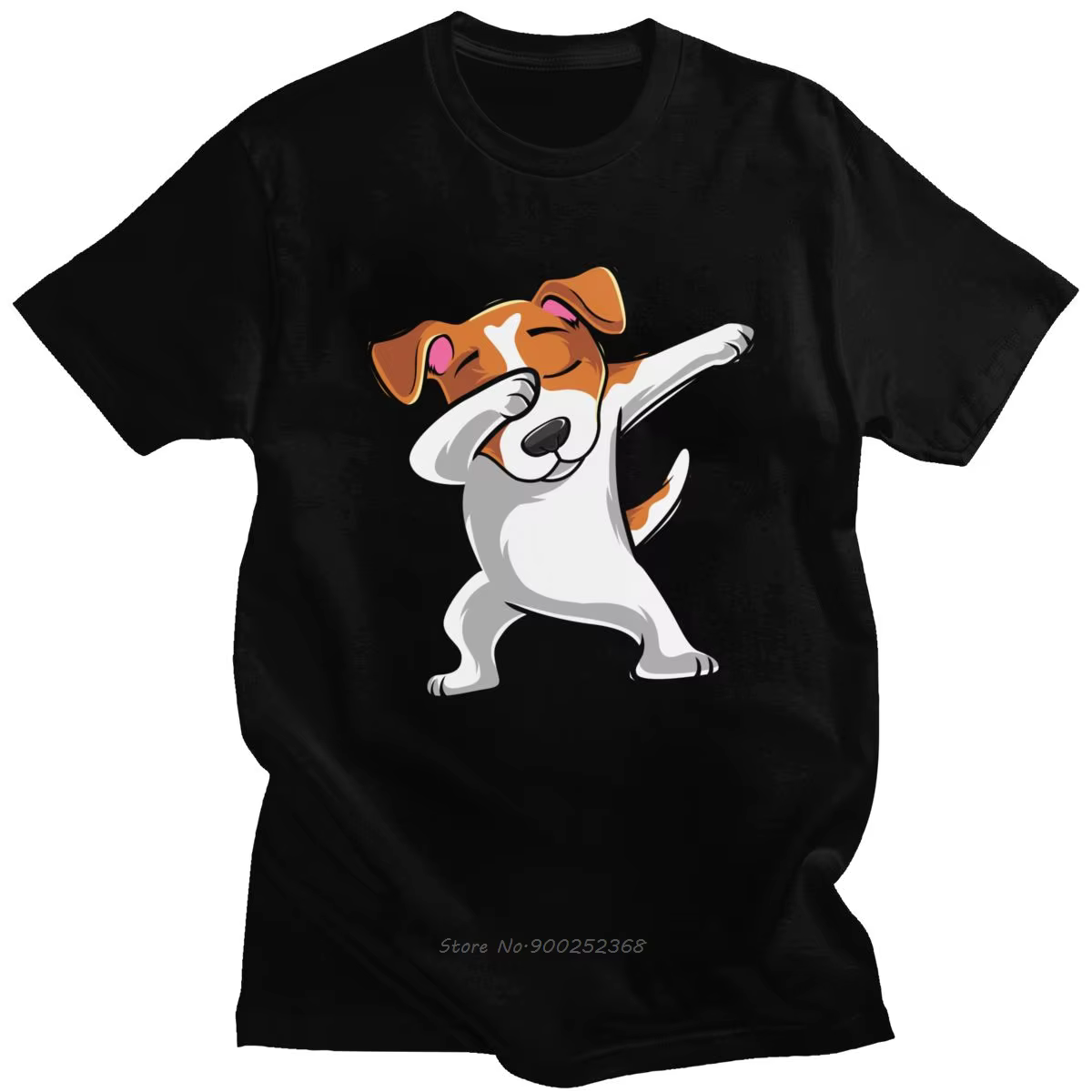 Drôle Jack Russell Terrier T-shirt hommes à manches courtes coton tamponnant chien T-shirt imprimé D