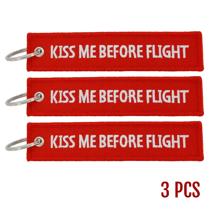 Porte-clés à la mode avec broderie de bijoux pour pilote, cadeau d'aviation, 3 pièces/lot