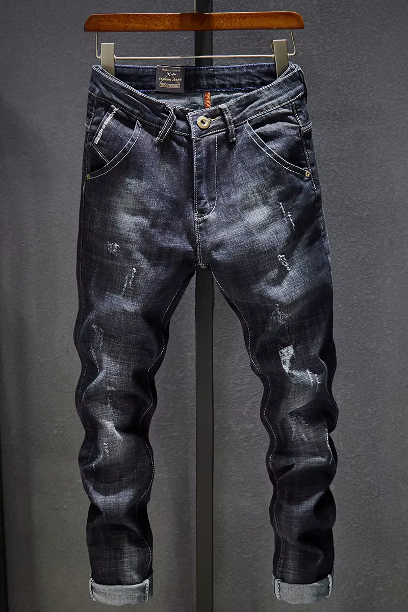 Haut à la mode hommes jean marque Robin 2020 Hip Hop printemps automne déchiré pour hommes solide co