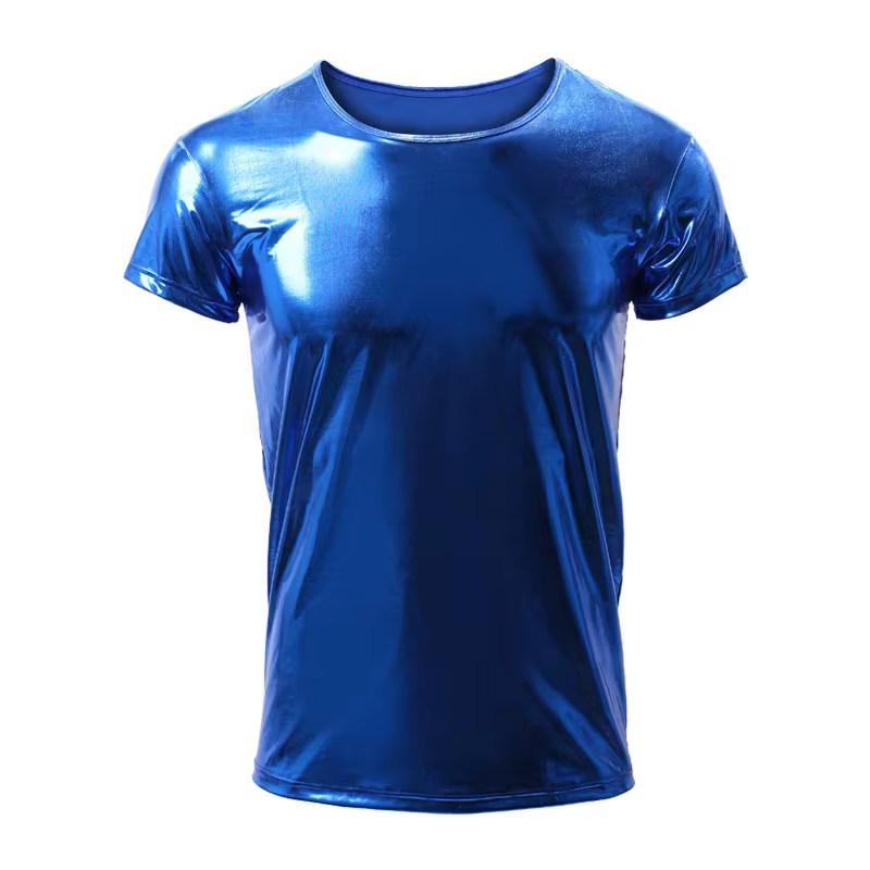 T-shirt en cuir pour homme, streetwear, harajuku