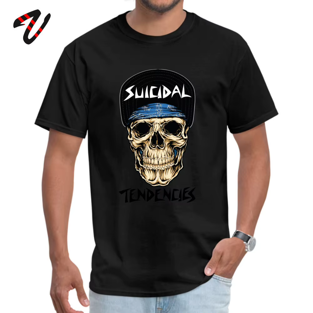 SuIllutendances-T-shirt à manches normales Skull pour hommes, t-shirts en tissu à col rond, t-shirts
