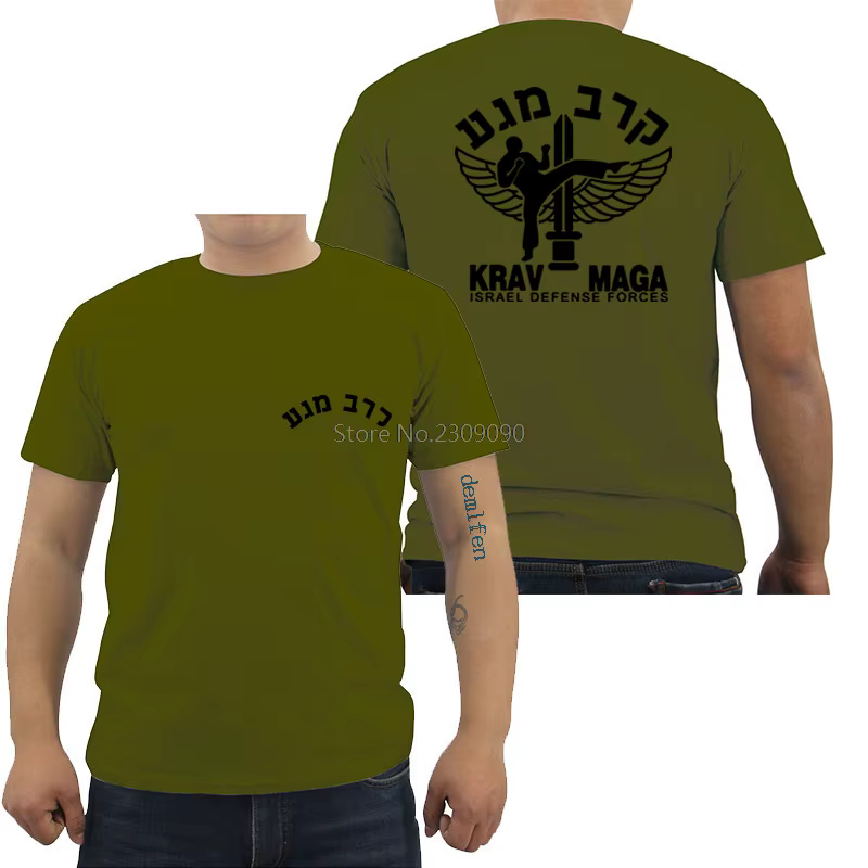 T-shirt manches courtes homme, Streetwear, décontracté, Hip Hop, en coton, Harajuku, Krav Maga, à la