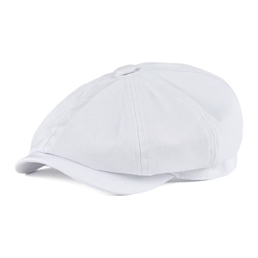 BOTVELA casquette gavroche hommes blanc sergé coton chapeau femmes boulanger garçon casquettes rétro