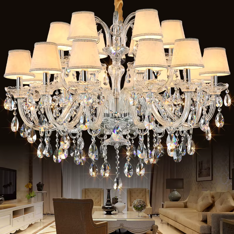 Plafonnier LED en cristal K9, design moderne luxueux, éclairage d'intérieur, luminaire décoratif de 