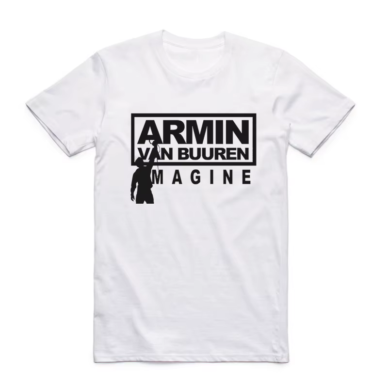 T-shirt manches courtes col rond homme, estival et populaire, avec logo Armin Van Buuren, Trance Mus