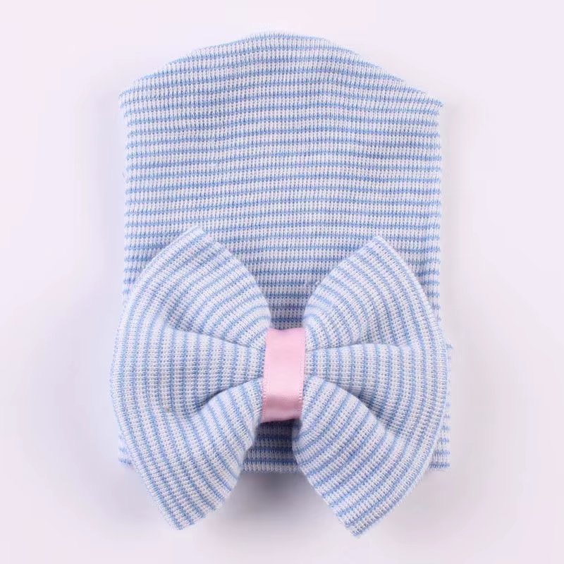 Citgeett – bonnet tricoté en Crochet pour bébé, mignon, rayé, avec nœud papillon, pour fille et garç